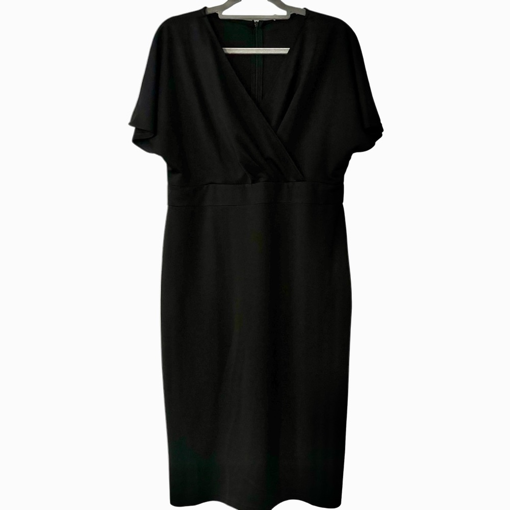 NWOT Women's Short Sleeve Dress - Black XL; Fitted Stretch